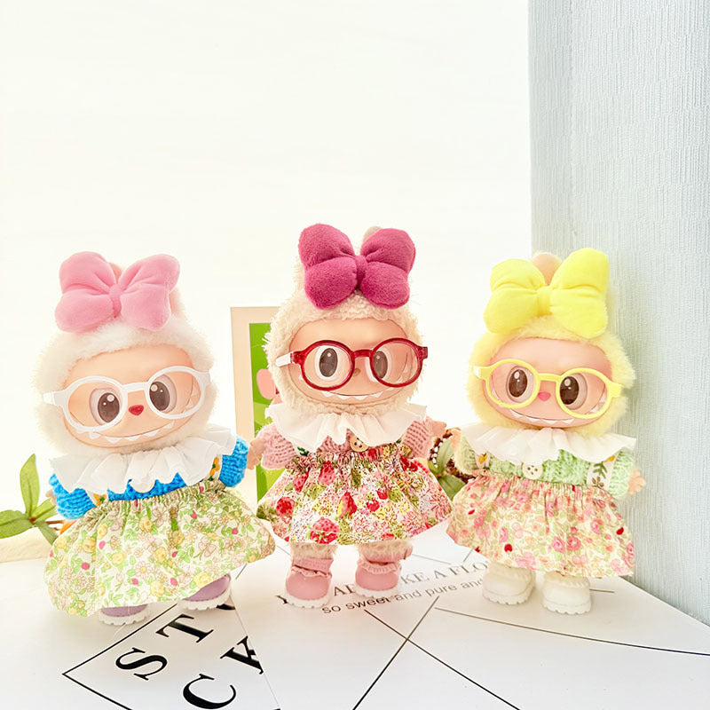 [Clothes only] First and second generation keychain Labubu clothes pendant Labubu baby clothes spring outing flower skirt set cute