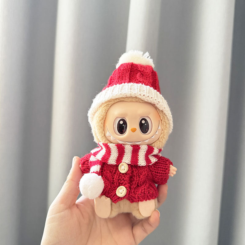 [Clothes only] First and second generation keychain Labubu clothes pendant Labubu sit sweater knitted sweater set cute
