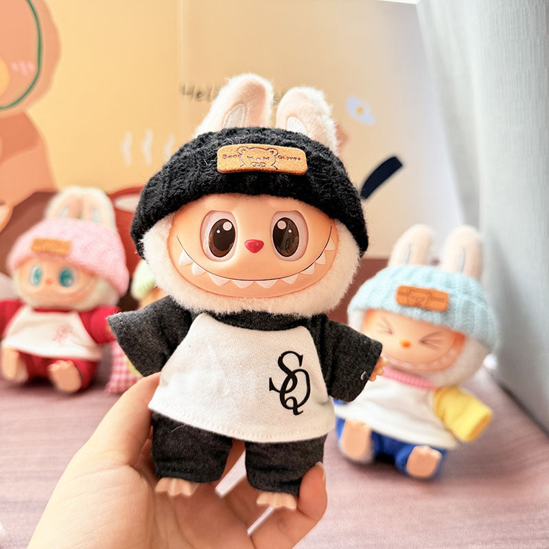 [Clothes only] First and second generation keychain Labubu clothes pendant Labubu pendant summer short-sleeved pants set