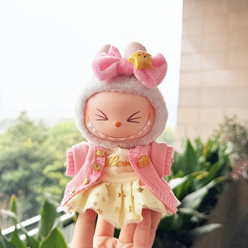 [Clothes only] 17cm Labubuwa clothes LABUBU blind box sitting party one two three generation gold powder joy pack