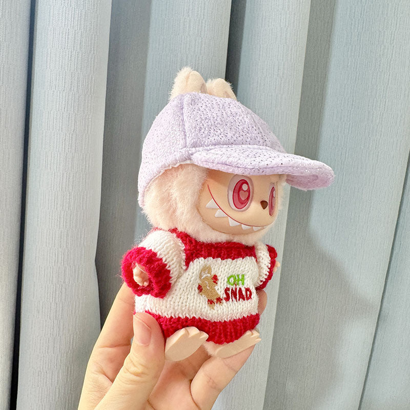 [Clothes only] First and second generation keychain Labubu clothes pendant Labubu biscuit person sweater + purple cap
