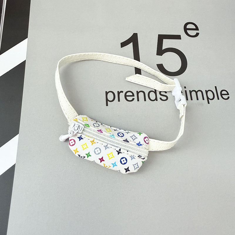 Clothes only] First and second generation Labubu clothes pendant Labubu sitting baby clothes leather clothes urban letter overalls