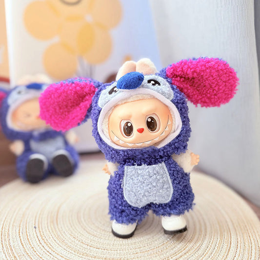 [Clothes only] One, two and three generations Labubu clothes pendant Labubu sitting baby clothes Stitch suit is cute.