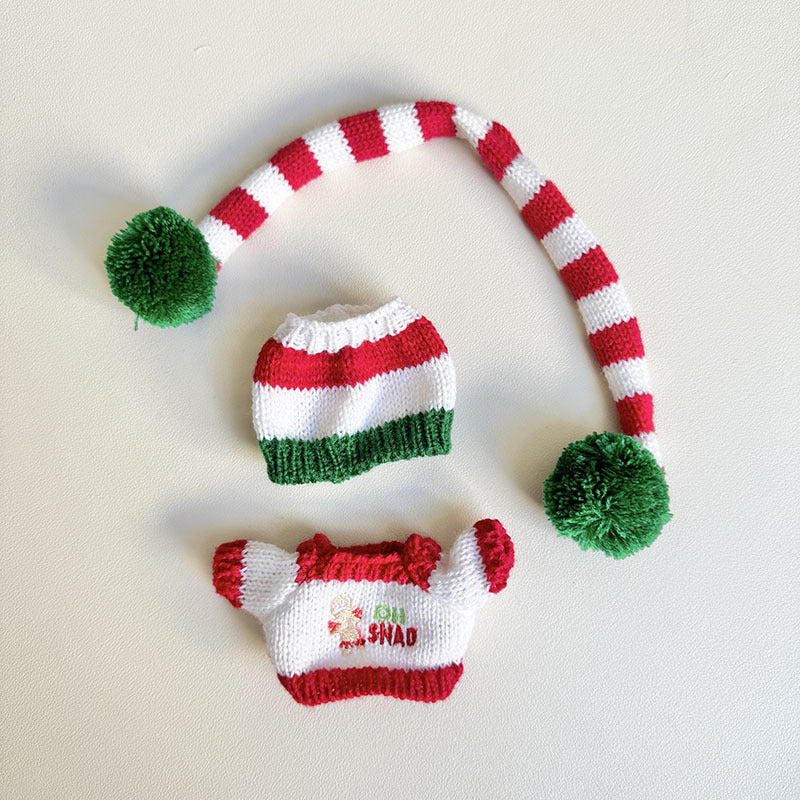 [Clothes only] First and second generation keychain Labubu clothes pendant Labubu gingerbread man sweater three-piece set cute