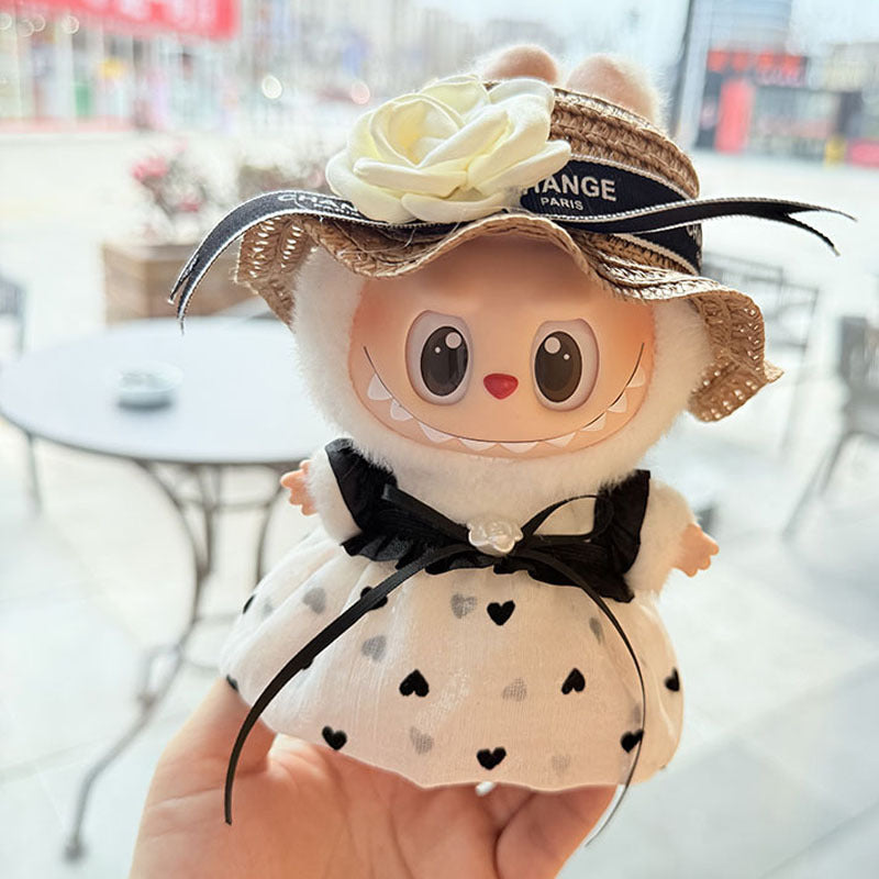 [Clothes only] First and second generation keychain Labubu clothes pendant Labubu pearl style small fragrant skirt women