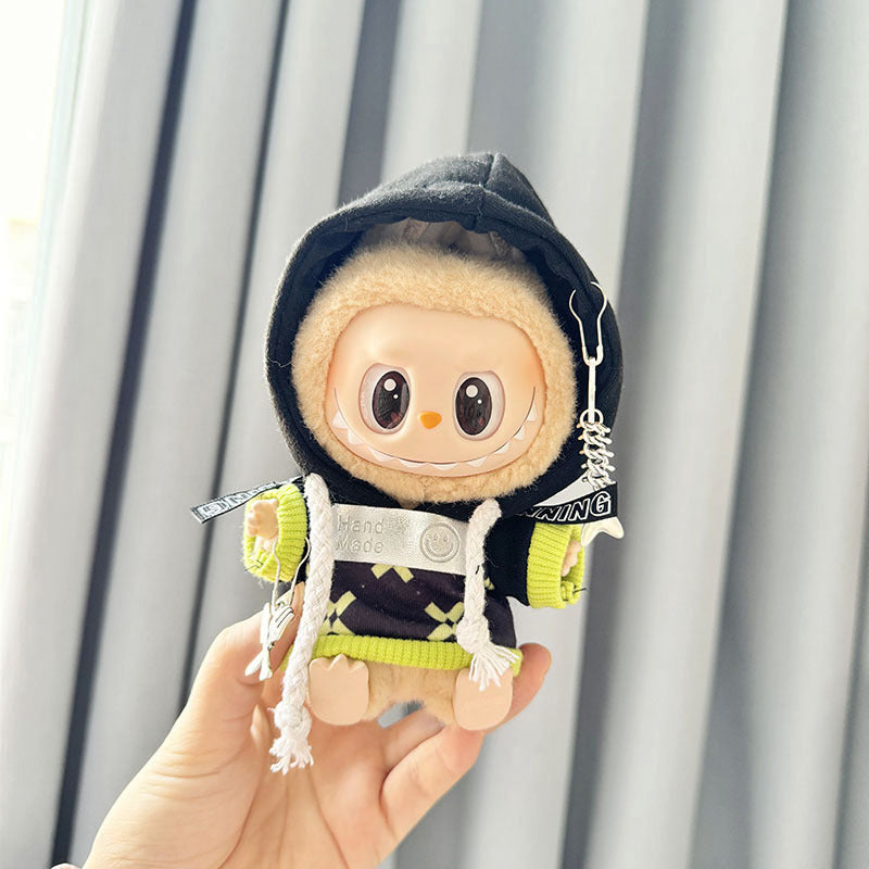 [Clothes only] First and second generation keychain Labubu clothes pendant Labubu baby clothes knife fork fish triangle sweater cute