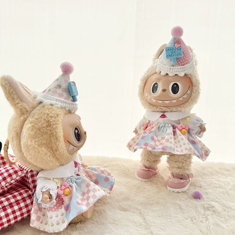 [Clothes only] First and second generation keychain Labubu clothes pendant Labubu sitting party cake hat skirt cute