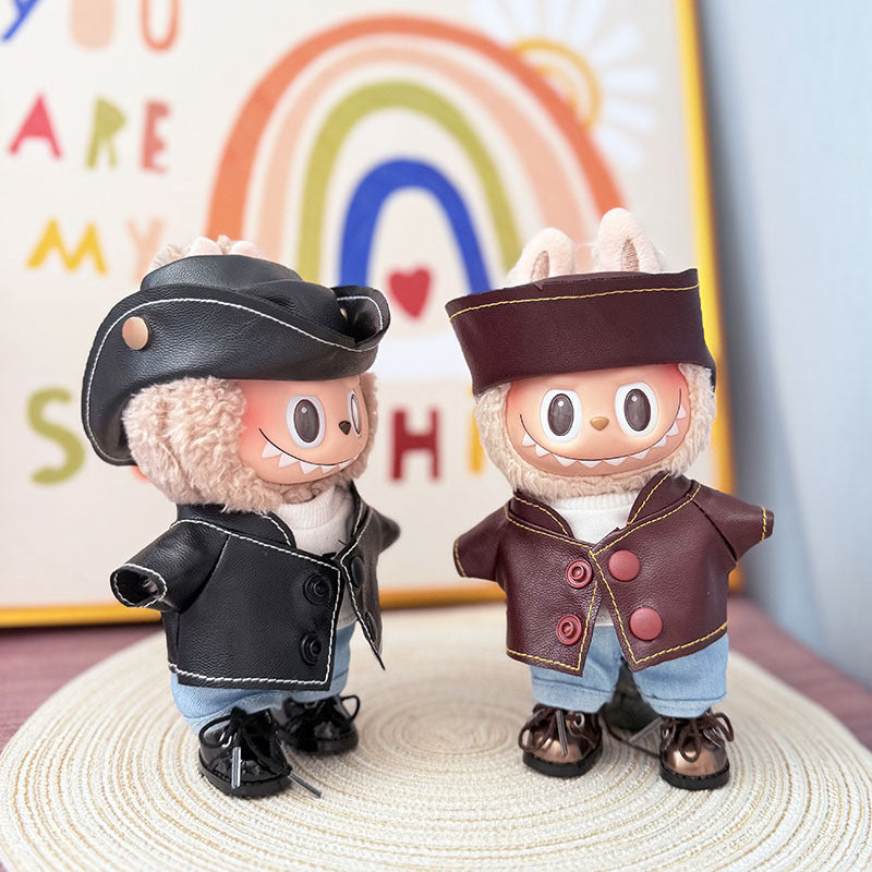 [Clothes only] First and second-generation Labubu clothes pendant Labubu sitting baby clothes leather jacket baseball style sports suit