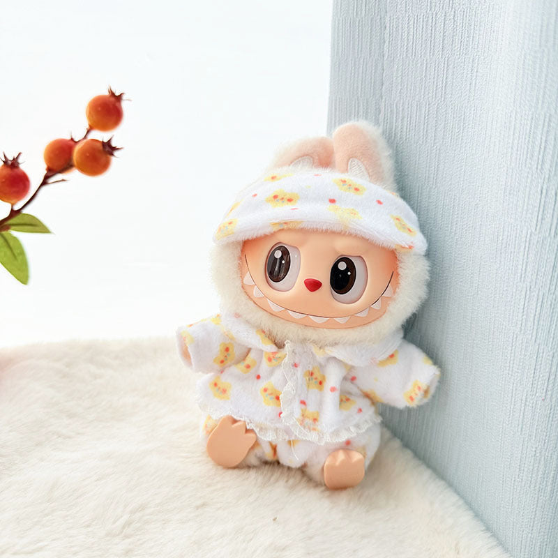 [Clothes only] First and second generation keychain Labubu clothes pendant Labubu pendant eye mask pajamas three-piece set cute