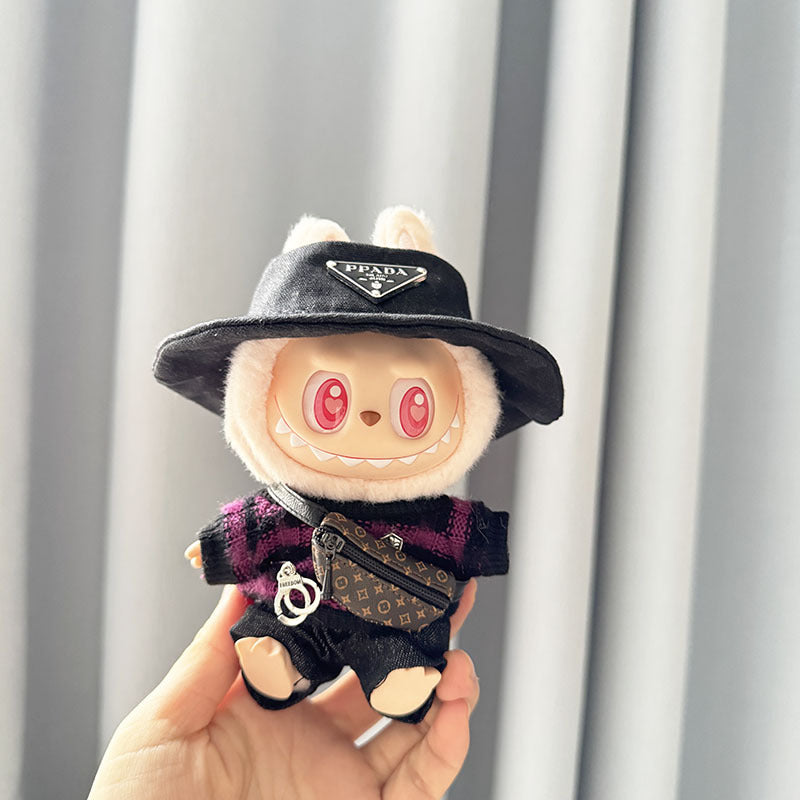 [Clothes only] First and second generation Labubu clothes pendant Labubu sitting party baby clothes handcuffs striped clothes suit