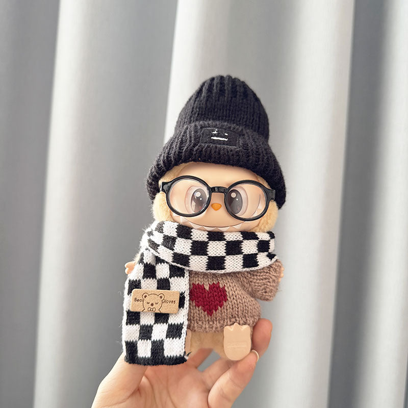 [Clothes only] First and second generation keychain Labubu clothes pendant Rabub sitting blue hat sweater knitted sweater