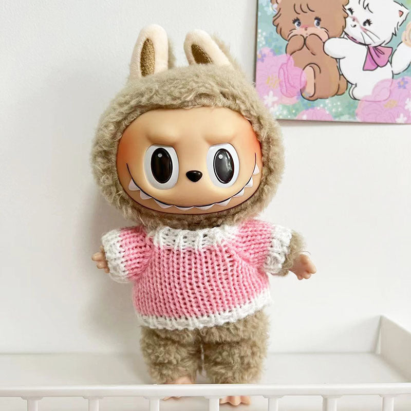 Clothes only] 15cm blind box Macaron Labubu Time to chill pendant doll clothes