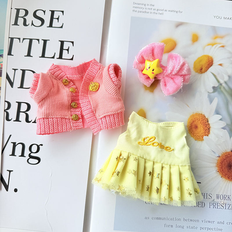 [Clothes only] 17cm Labubuwa clothes LABUBU blind box sitting party one two three generation gold powder joy pack