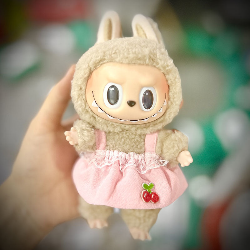 [Clothes only] 15cm Labubu Christmas clothes blind box Macaron Labubu pendant sweater hat set