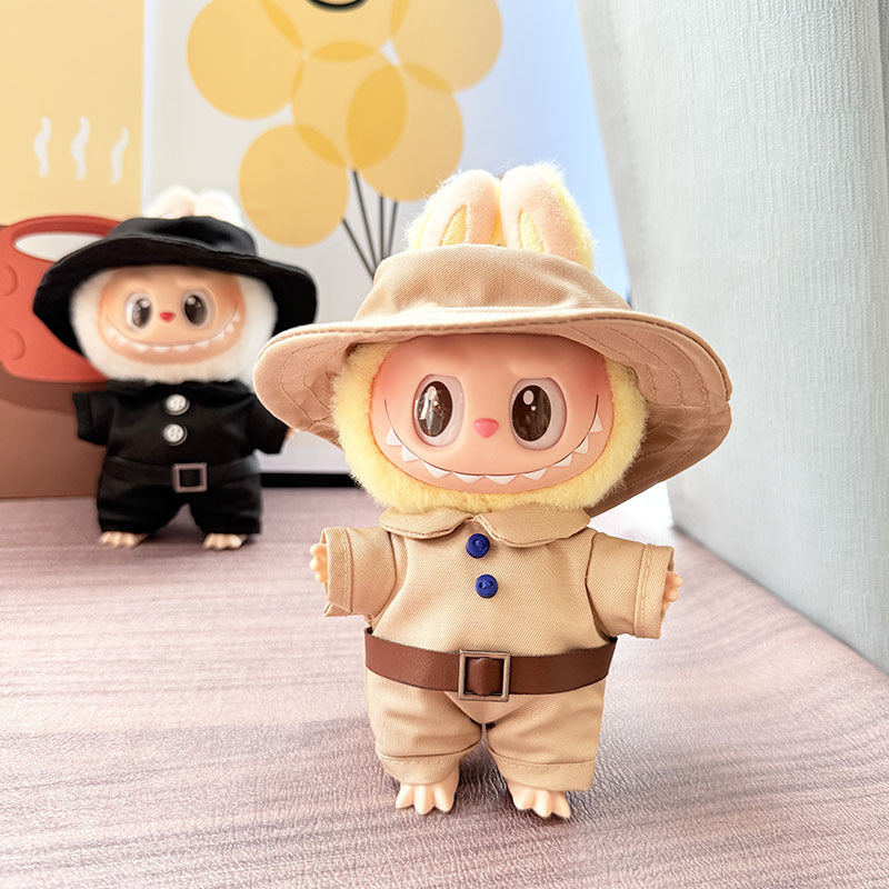 [Clothes only] One, two and three generations of keychains Labubu clothes pendant Labubu baby clothes denim cute dog overalls cute