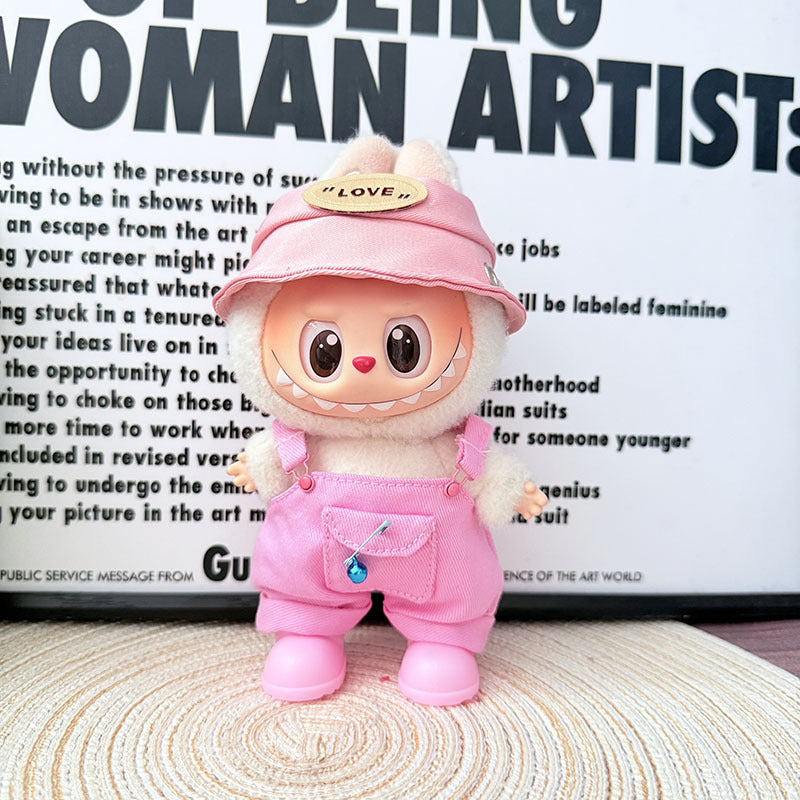 [Clothes only] First and second generation Labubu clothes pendant Labubu sitting baby clothes little craftsman overalls set