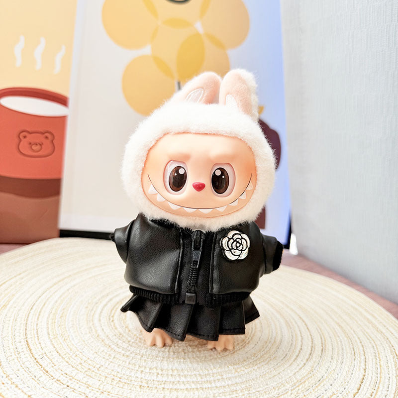 [Clothes only] 17cm Labubuwa clothes LABUBU blind box sitting party one, two, three generations of cool sweet leather clothes