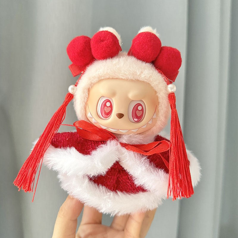 [Clothes only] First and second generation keychain Labubu clothes pendant Labubu cloth for the New Year Christmas set collection