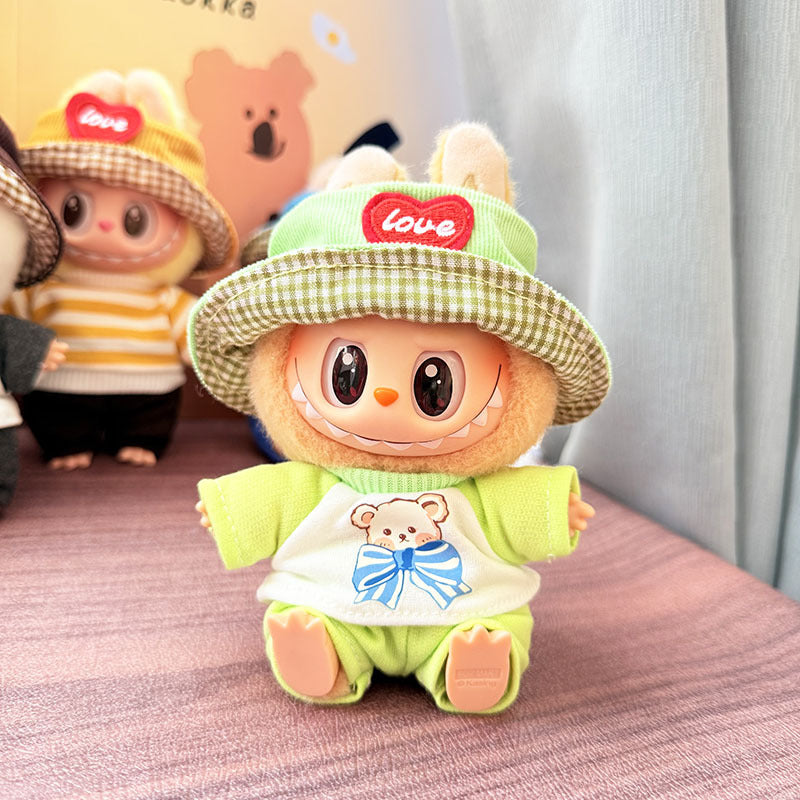 [Clothes only] First and second generation keychain Labubu clothes pendant Labubu pendant summer short-sleeved pants set