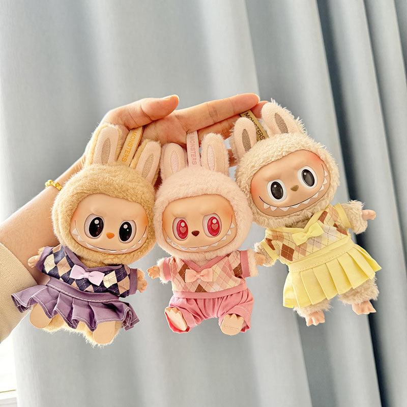 [Clothes only] First and second generation Labubu clothes pendant Labubu sitting party baby clothes British couple JK suit