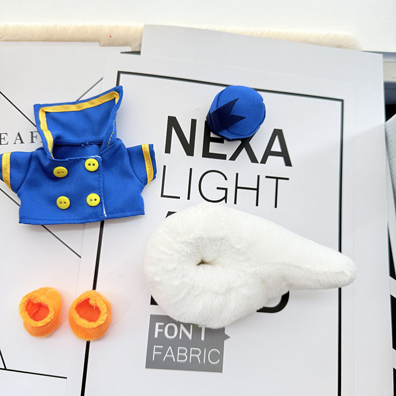 [Clothes only] 17cm Labubuva clothes LABUBU blind box sitting party one two three generation navy duck suit