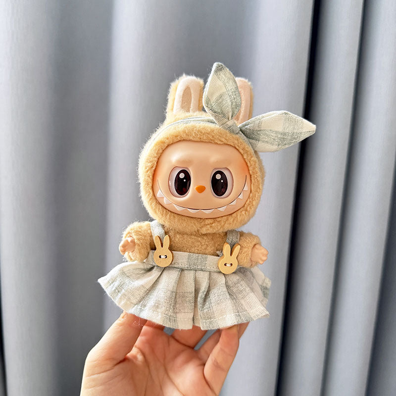 [Clothes only] First and second generation keychain Labubu clothes pendant Labubu baby clothes dress pearl hair accessories