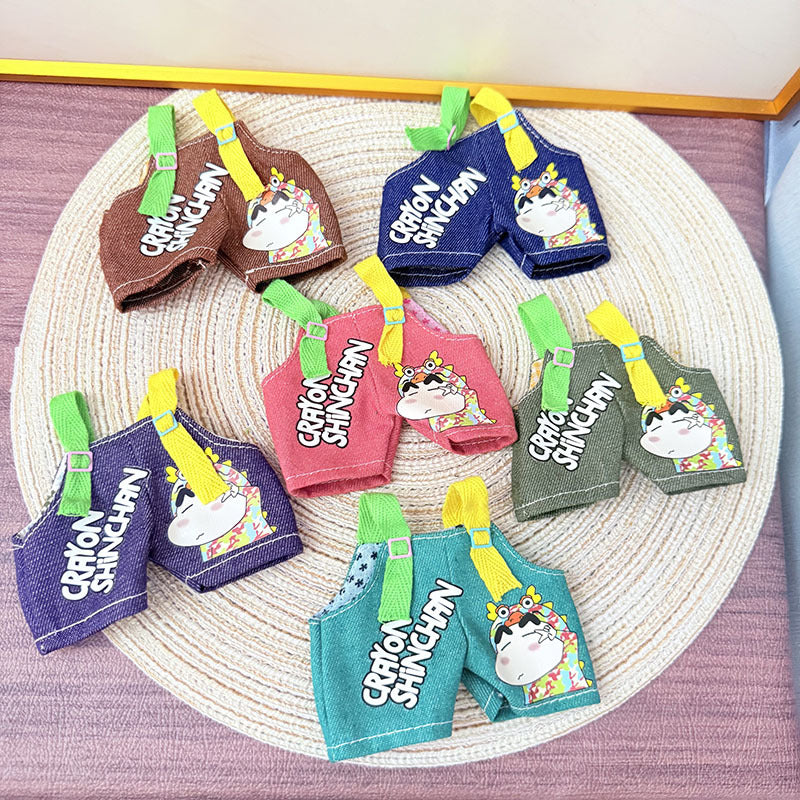 [Clothes only] One, two and three generations Labubu clothes pendant Labubu sitting baby clothes, small new overalls, cute and cute.