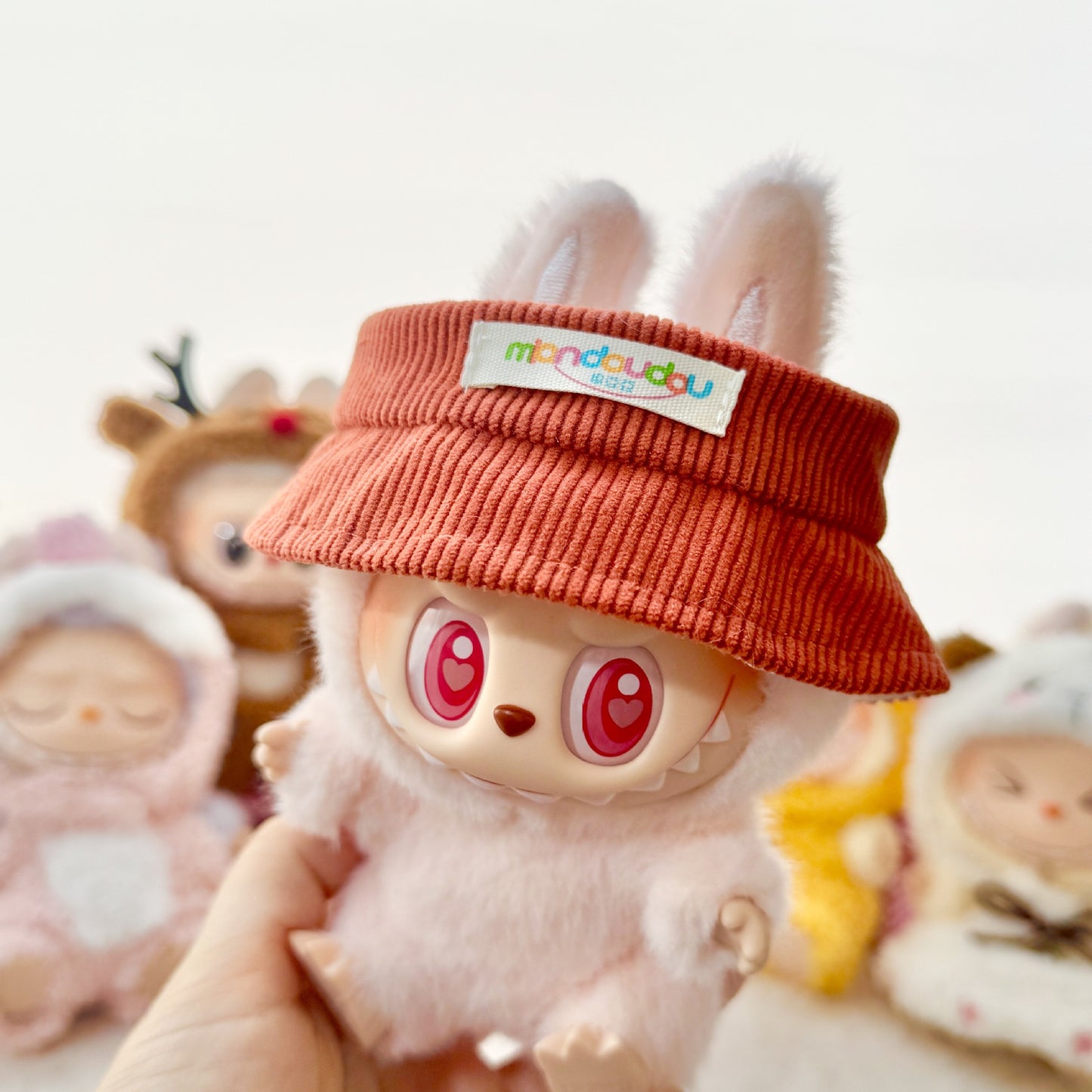 [Clothes only] 17cm blind box Labubu pendant baby clothes small animal hat Labubu trendy bucket hat accessories