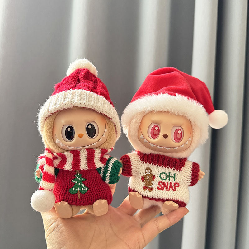 [Clothes only] The first, second and third generation keychain Labubu clothes pendant Labubu sitting party New Year sweater set