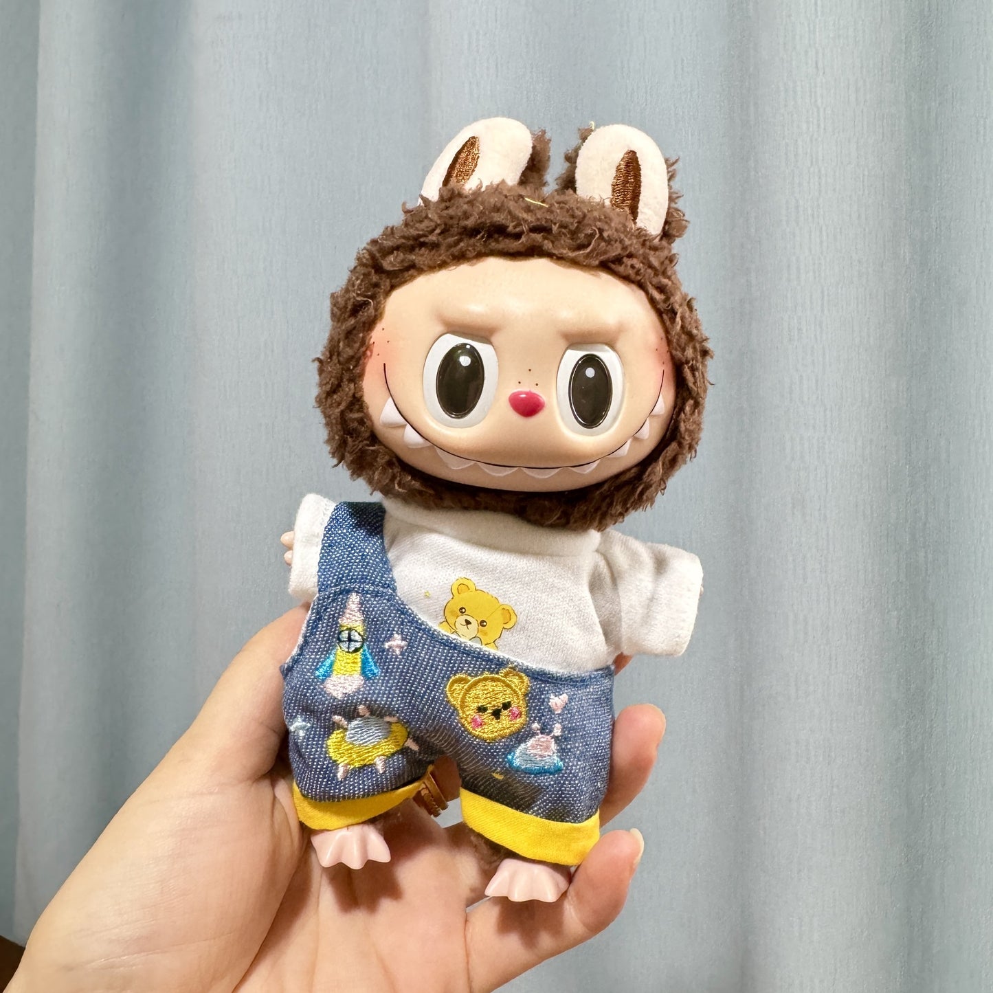 Clothes only] Baby clothes 17cm pendant Labubu clothes Labubu doll with overalls series cute and cute