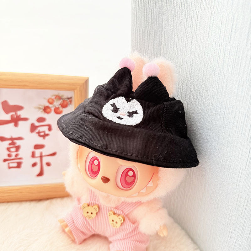 [Clothes only] 17cm blind box Labubu pendant baby clothes small animal hat Labubu trendy bucket hat accessories