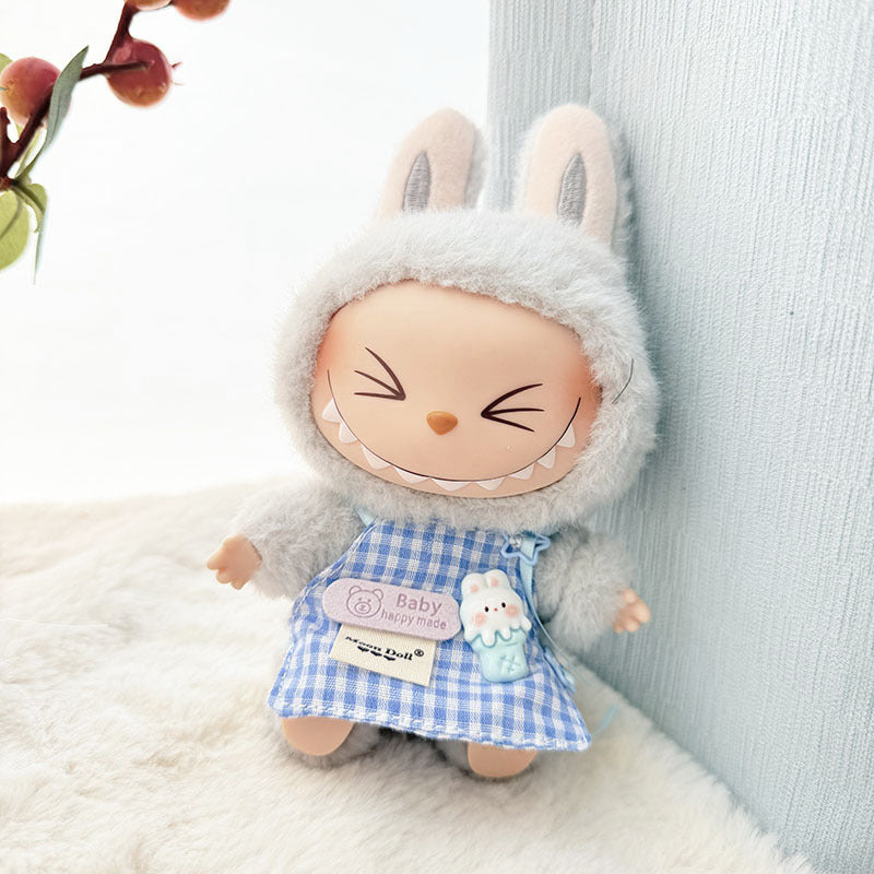 [Clothes only] First and second generation keychain Labubu clothes pendant Labubu baby clothes accessories cartoon apron cute