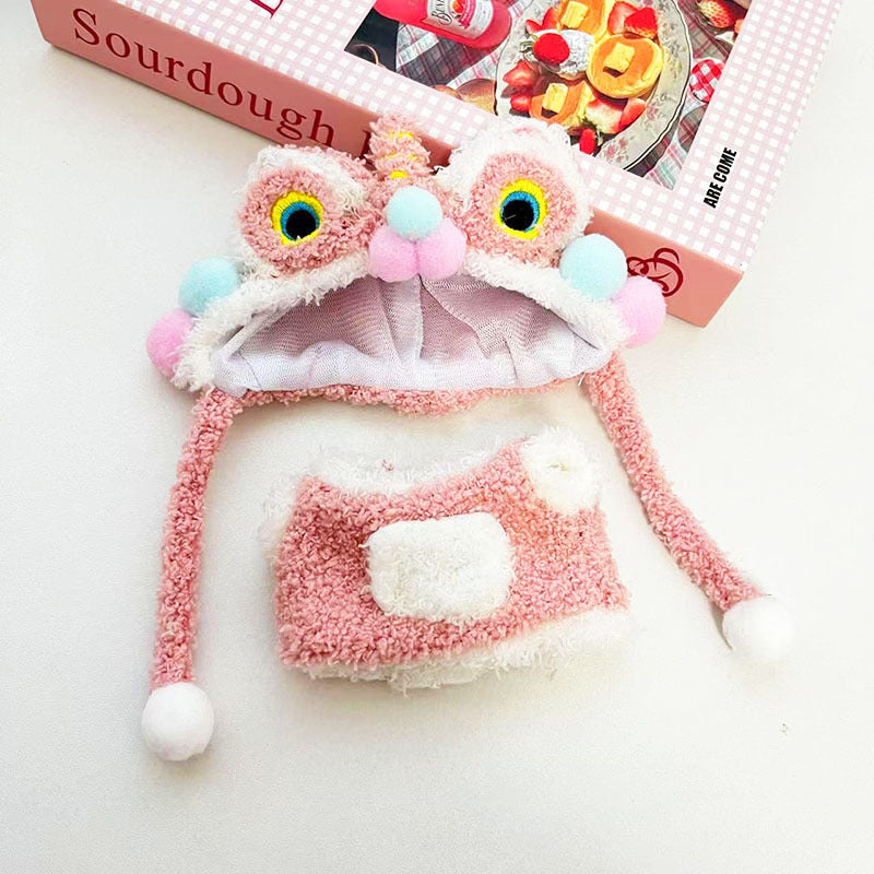[Clothes only] First and second generation keychain Labubu clothes pendant Labubu New Year's Eve lion baby clothes pink