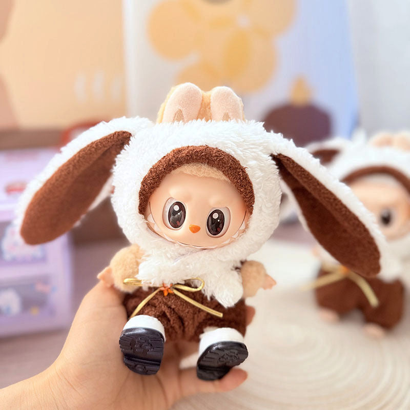 [Clothes only] One, two and three generations Labubu clothes pendant Labubu sitting baby clothes brown-eared rabbit suit cute