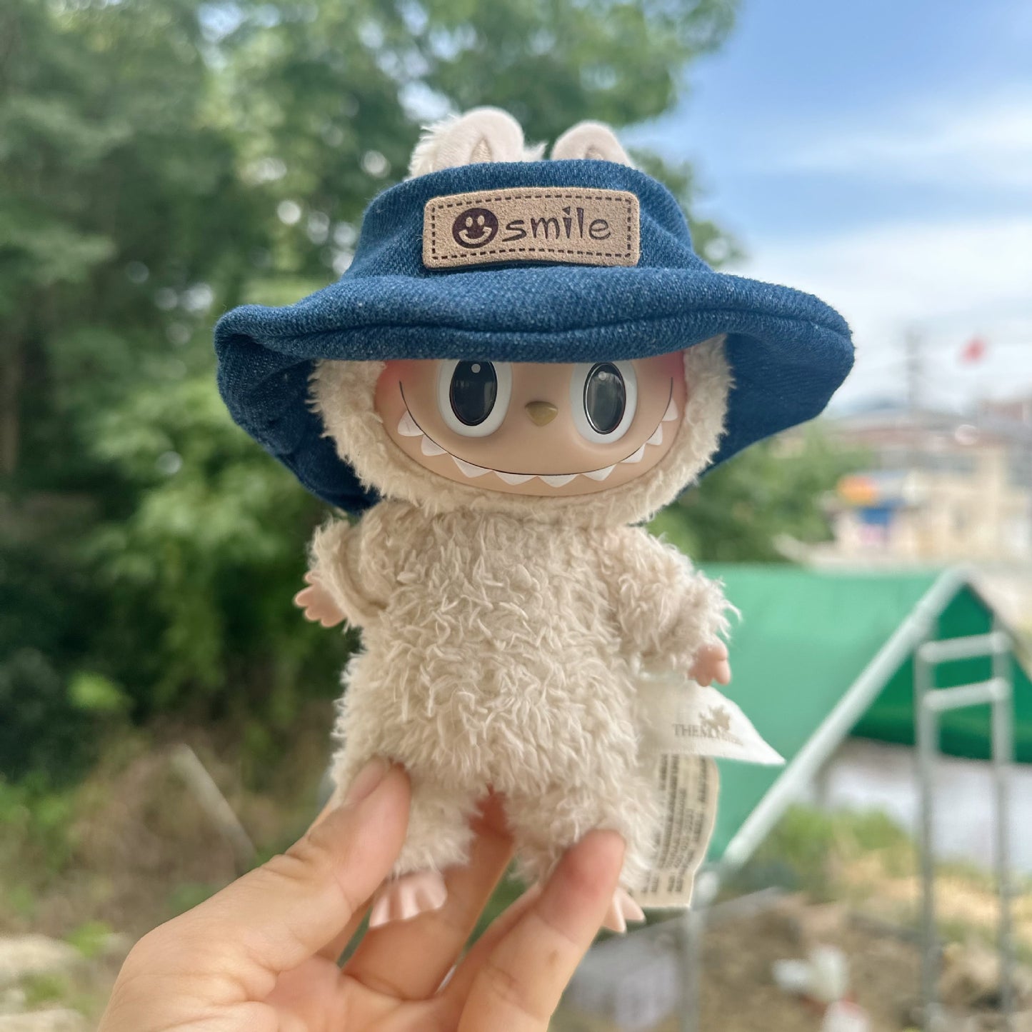[Clothes only] 17cm blind box Labubu pendant baby clothes small animal hat Labubu trendy bucket hat accessories