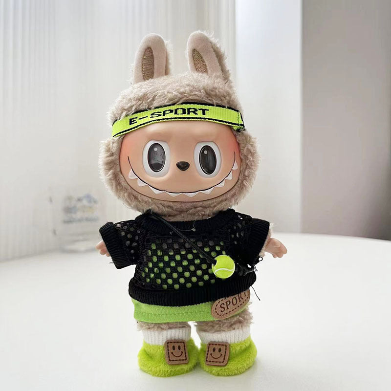 Clothes only] 17cm labubu rabub blind box pendant doll for tennis teenager