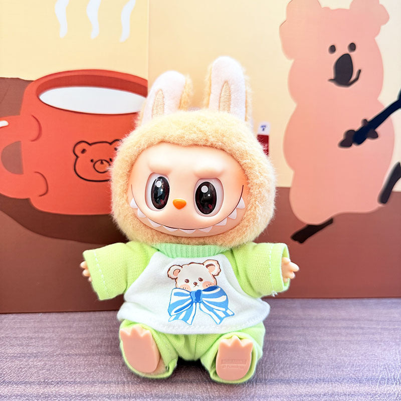 [Clothes only] One, two and three generations of keychains Labubu clothes pendant Labubu baby clothes denim cute dog overalls cute