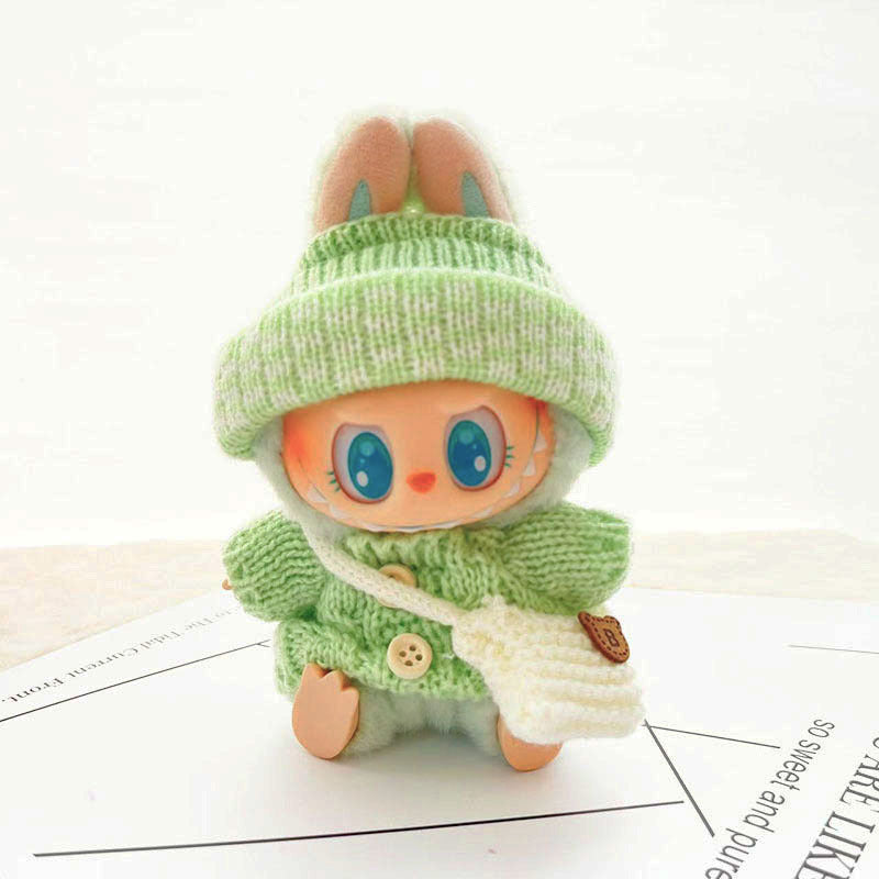 [Clothes only] One, two and three generations of keychains Labubu clothes pendant Labubu baby clothes knitted sweater hat set