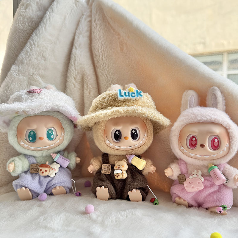 [Clothes only] First and second generation keychain Labubu clothes pendant Labubu sitting party bottle overalls