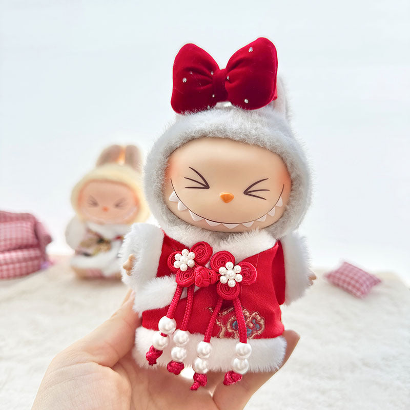 [Clothes only] First and second generation Labubu clothes pendant Labubu sitting party baby clothes New Year purple Tang clothing cute
