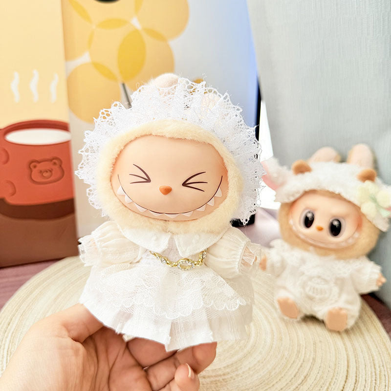 Clothes only] First and second generation Labubu clothes pendant Labubu sitting baby clothes white moonlight princess clothes cute woman