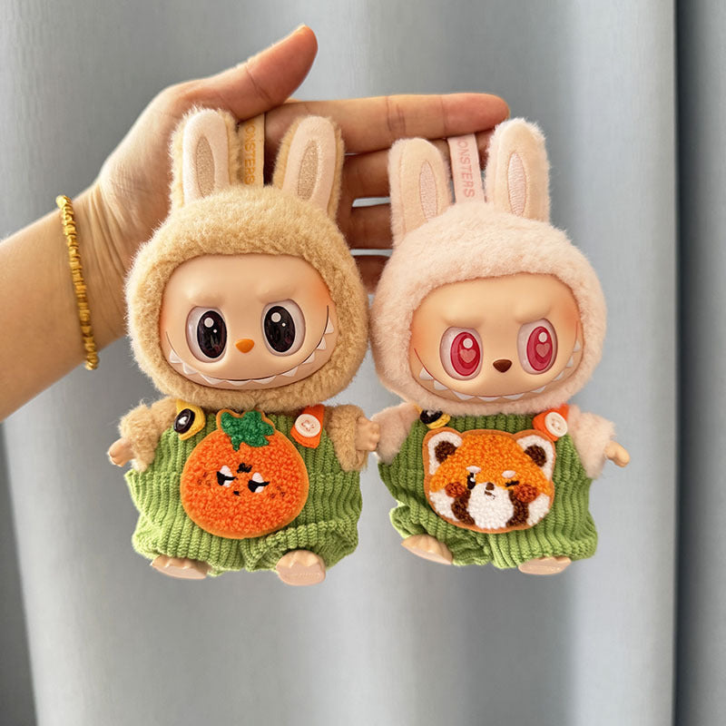 [Clothes only] First and second generation keychain Labubu clothes pendant Labubu pit strip fruit animal overalls cute