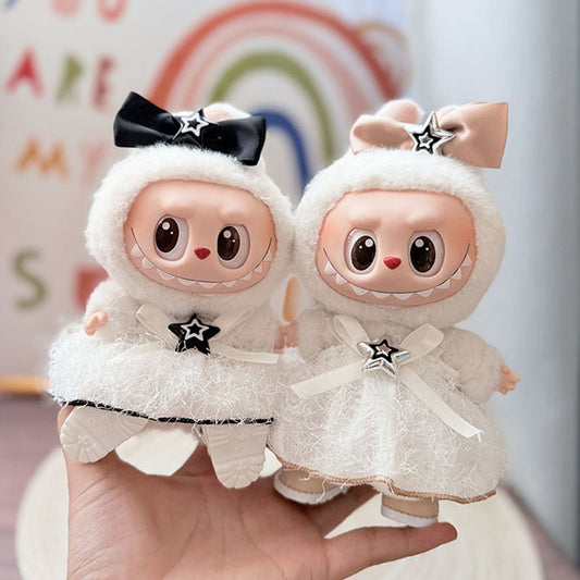 [Clothes only] First and second generation keychain Labubu clothes pendant Labubu baby clothes Frost Star skirt set