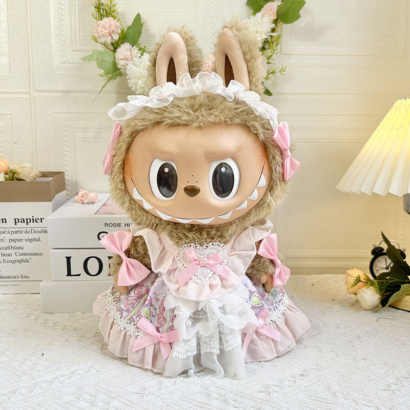 38Cm Labubu vinyl plush doll clothes for Labubu doll clothes summer pipa clothes set cute