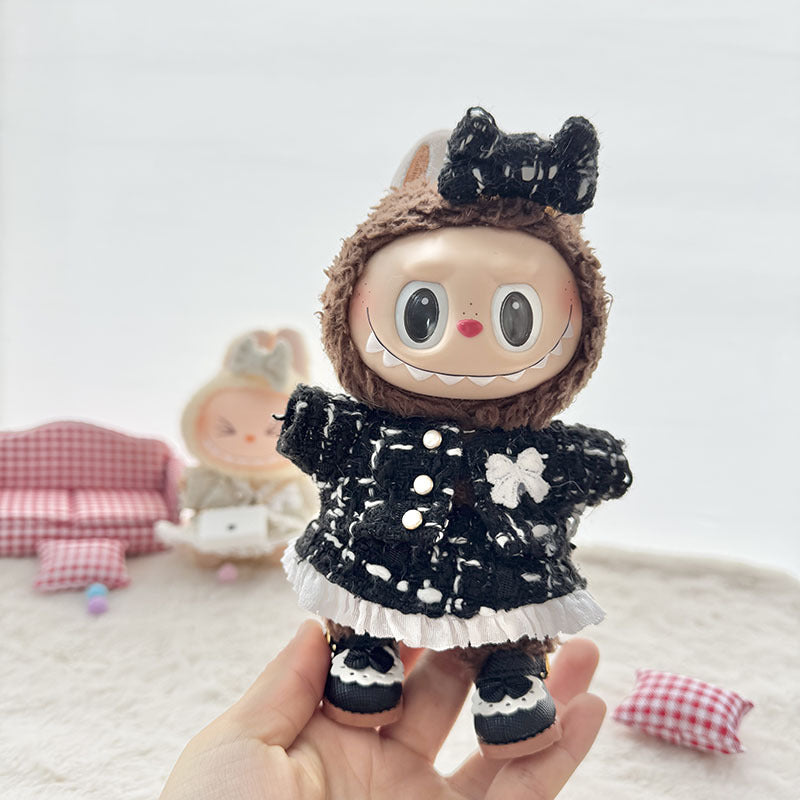 [Clothes only] First and second generation keychain Labubu clothes pendant Labubu baby clothes classic small fragrant skirt set