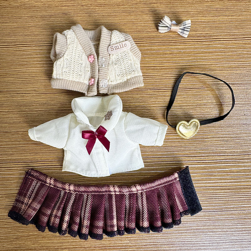 [Clothes only] 17cm pendant blind box Labubu baby clothes keychain Labubu doll for JK skirt set cute