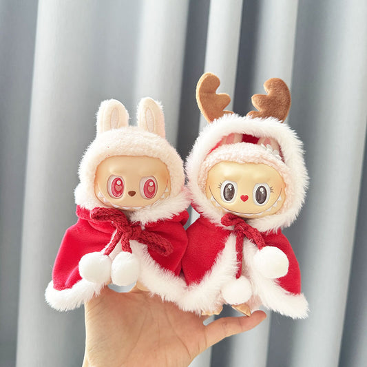 [Clothes only] First and second generation keychain Labubu clothes pendant Labubu Christmas antlers small cape cute