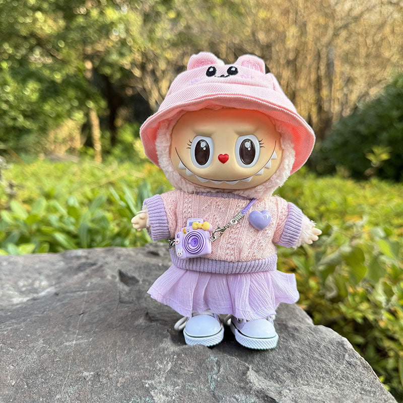 [Clothes only] First and second generation Labubu clothes pendant Labubu sitting party baby clothes love sweater gauze skirt