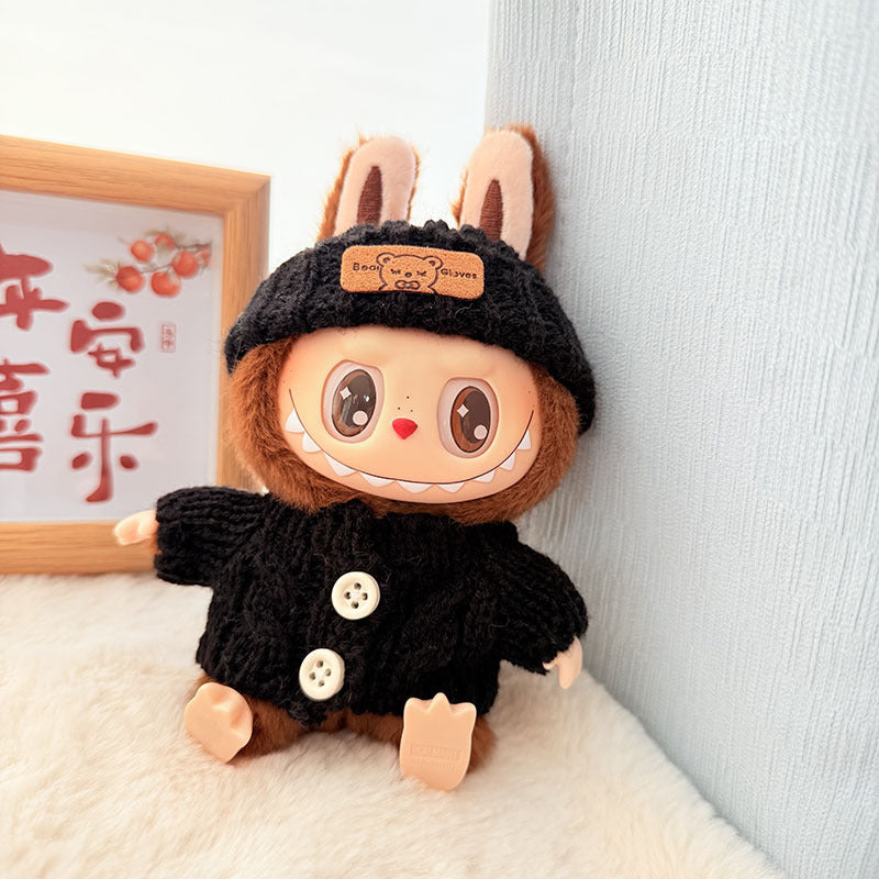 [Clothes only] One, two and three generations of keychains Labubu clothes pendant Labubu baby clothes knitted sweater hat set