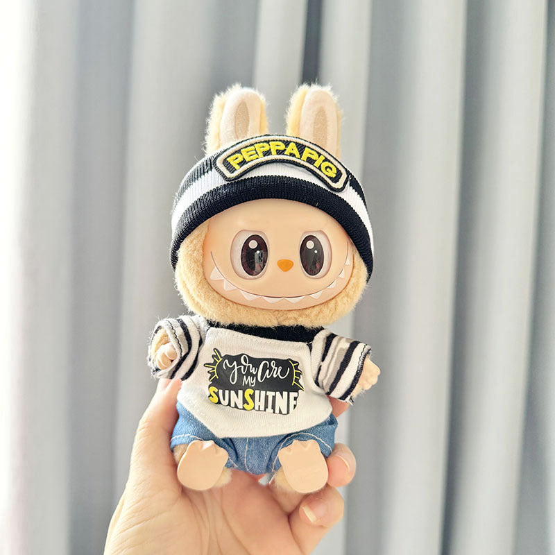 [Clothes only] First and second generation keychain Labubu clothes pendant Labubu baby clothes irregular trend shirt set